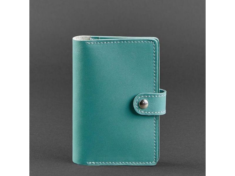Кожаная обложка для паспорта 3.0 бирюзовая, фото 6