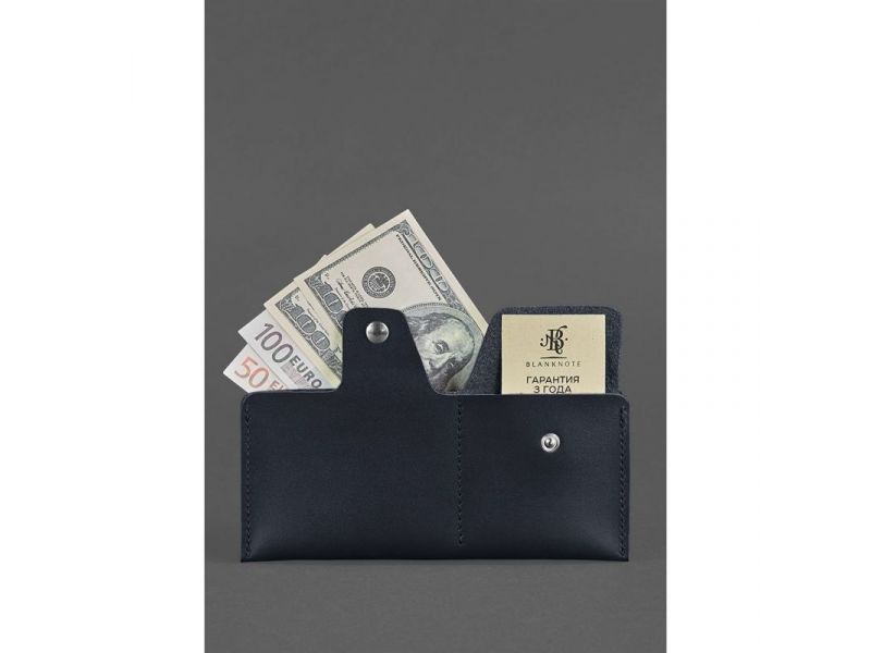 Кожаное портмоне-купюрник 8.0 черное, фото 2