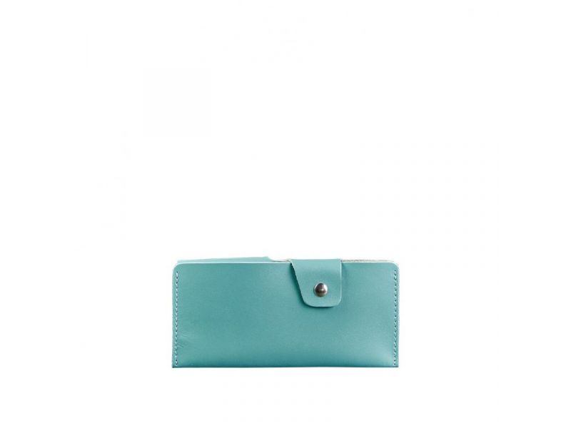 Женское кожаное портмоне-купюрник 8.0 бирюзовое, фото 5