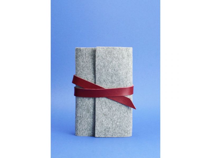 Фетровый женский блокнот (Софт-бук) 1.0 Фетр с кожаными бордовыми вставками, фото 1