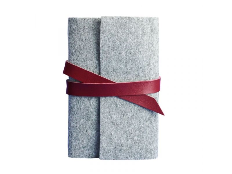 Фетровый женский блокнот (Софт-бук) 1.0 Фетр с кожаными бордовыми вставками, фото 5