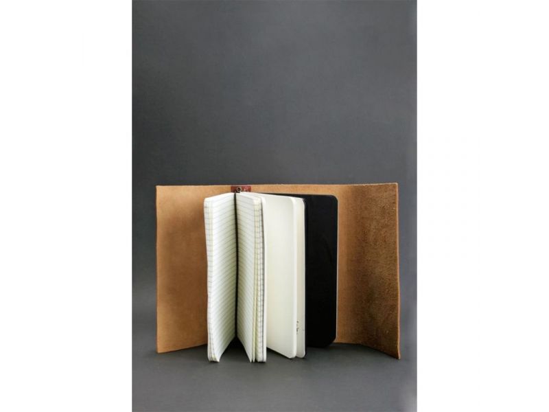 Кожаный блокнот (Софт-бук) 1.0 светло-коричневый, фото 2