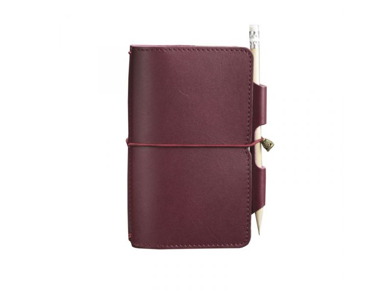 Кожаный блокнот (Софт-бук) 3.0 бордовый, фото 6