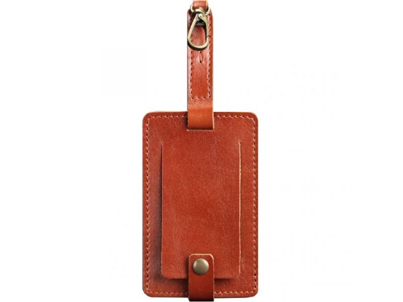 Кожаная бирка для багажа Бланк-тэг светло-коричневая, фото 5