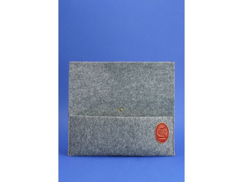 Тревел-кейс 1.0 из фетра с коричневыми кожаными вставками, фото 3