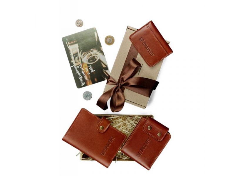 Мужской подарочный набор кожаных аксессуаров Чикаго, фото 3