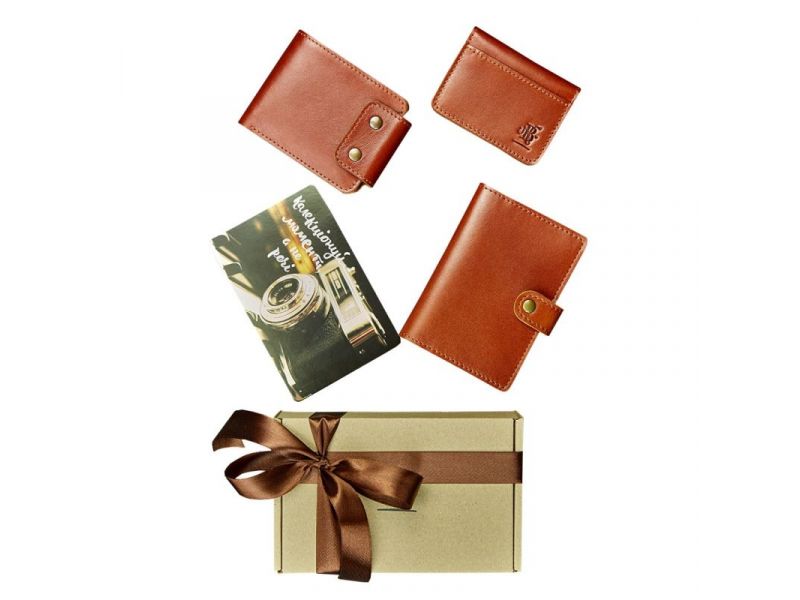 Мужской подарочный набор кожаных аксессуаров Чикаго, фото 5