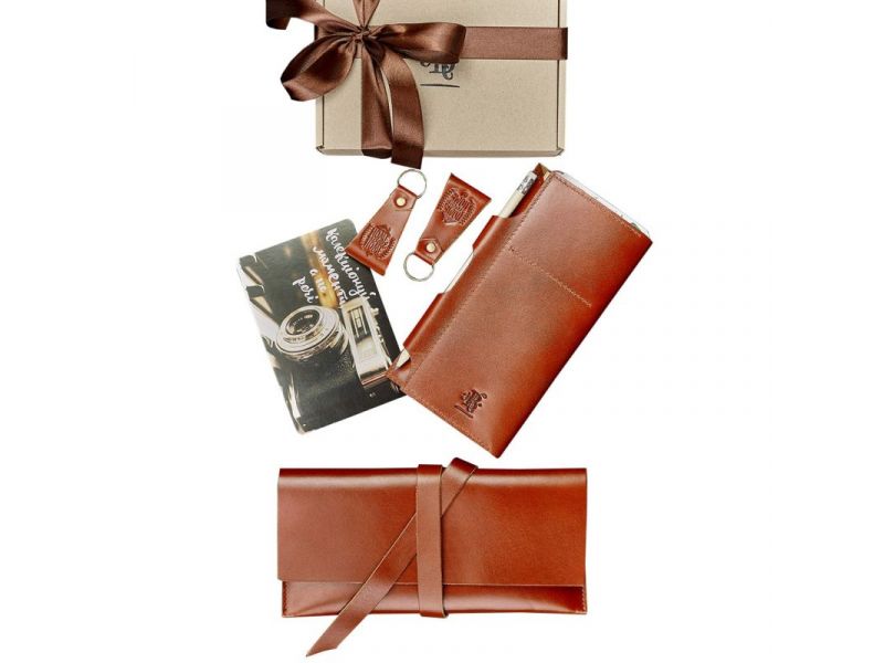 Набор кожаных аксессуаров путешественнику Сидней для пары, фото 4