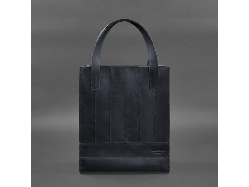 Кожаная женская сумка шоппер Бэтси синяя, фото 10