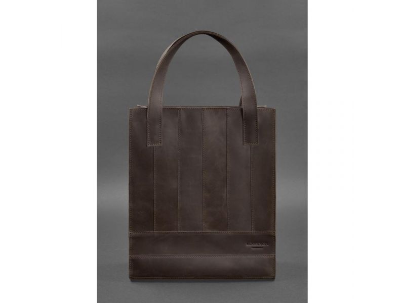 Кожаная женская сумка шоппер Бэтси темно-коричневый Crazy Horse, фото 2