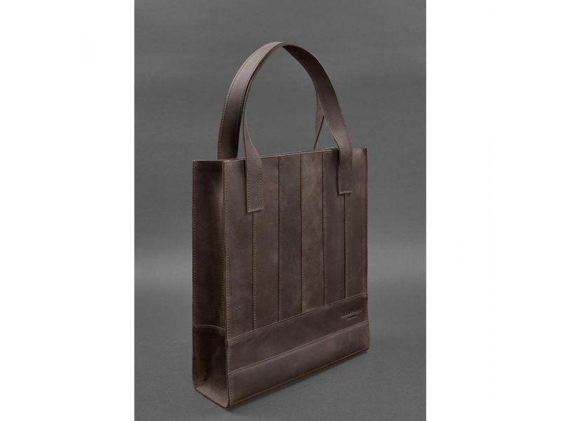 Кожаная женская сумка шоппер Бэтси темно-коричневый Crazy Horse, фото 3