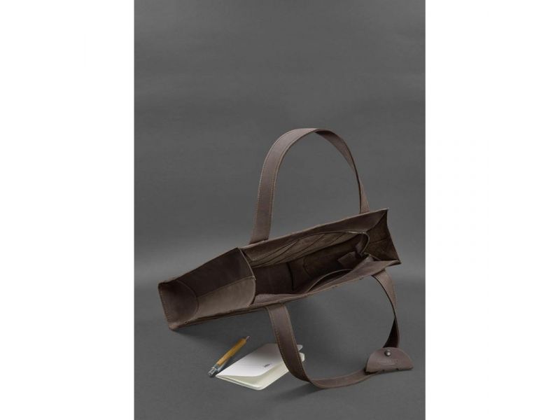 Кожаная женская сумка шоппер Бэтси темно-коричневый Crazy Horse, фото 5