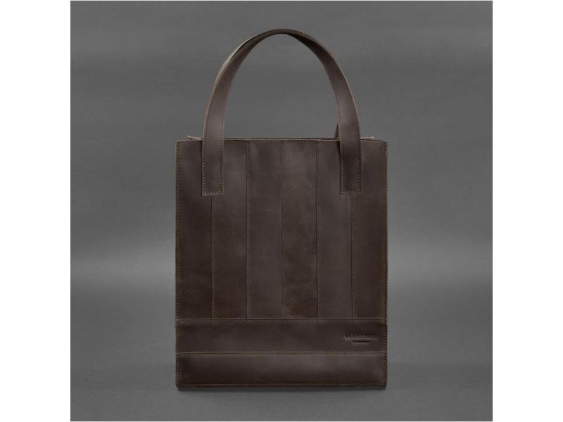 Кожаная женская сумка шоппер Бэтси темно-коричневый Crazy Horse, фото 10