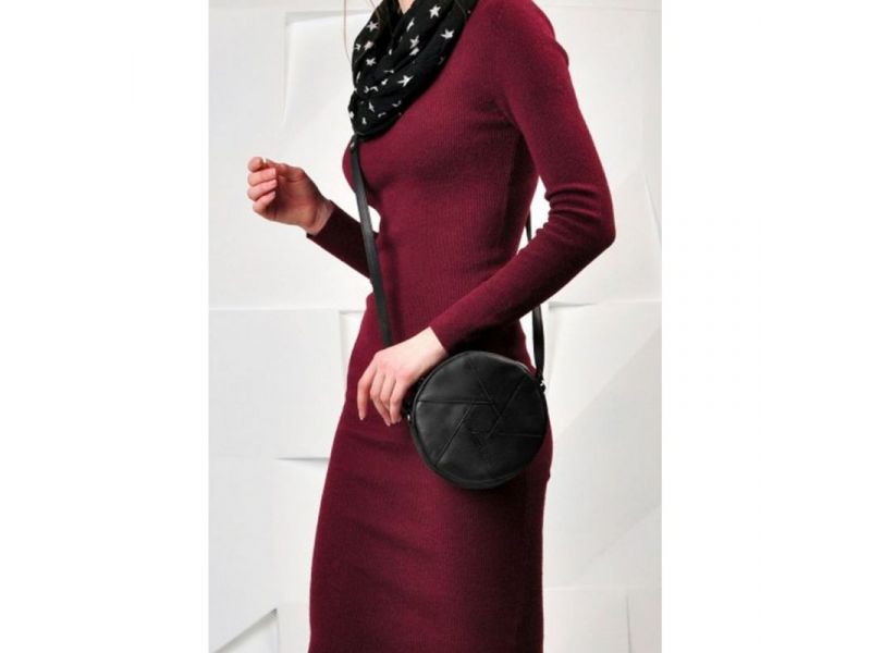 Женская кожаная сумка Бон-Бон черная Crazy Horse, фото 1