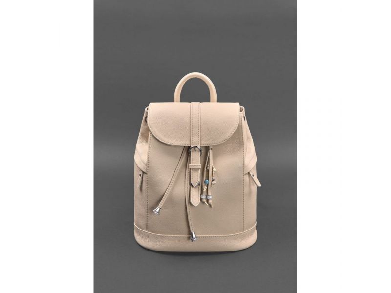 Кожаный женский рюкзак Олсен светло-бежевый, фото 2