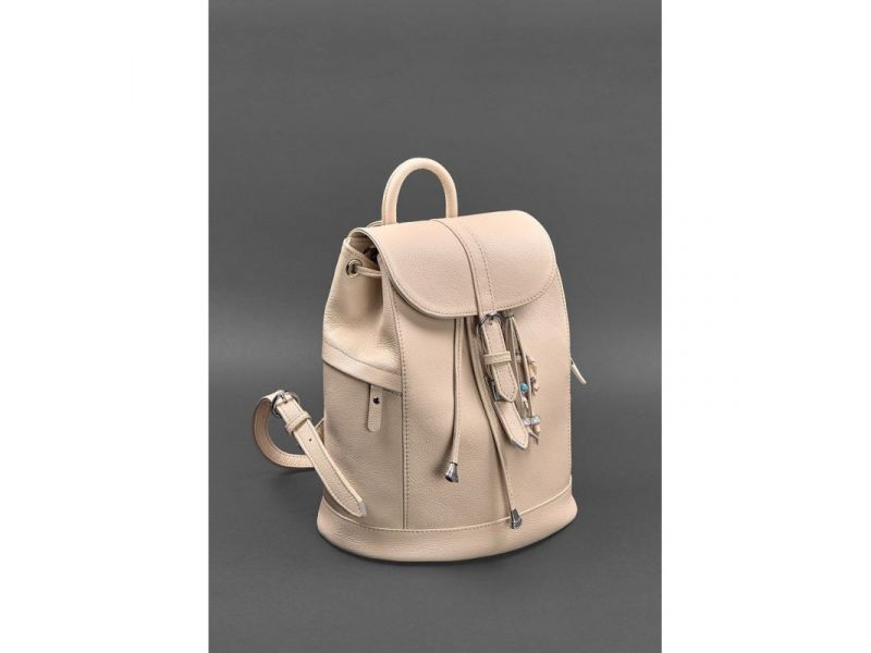 Кожаный женский рюкзак Олсен светло-бежевый, фото 3