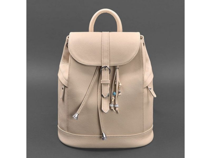 Кожаный женский рюкзак Олсен светло-бежевый, фото 7