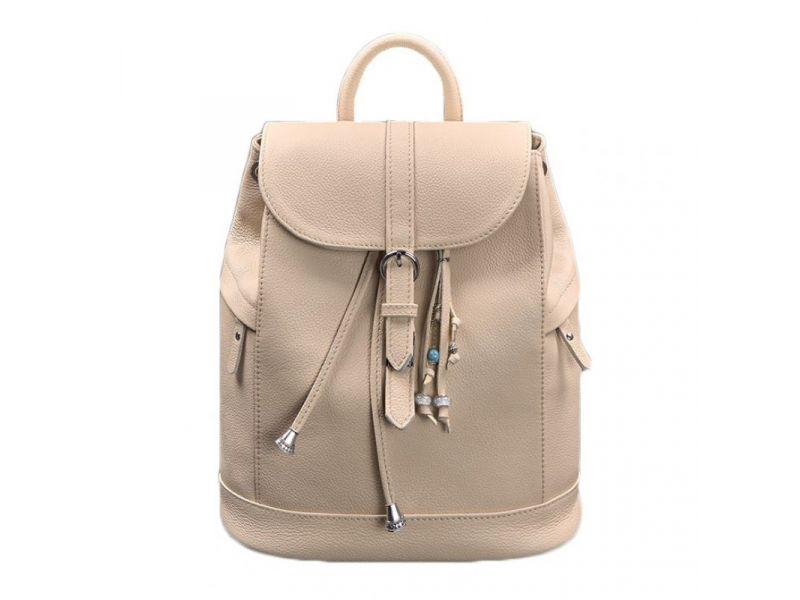 Кожаный женский рюкзак Олсен светло-бежевый, фото 8
