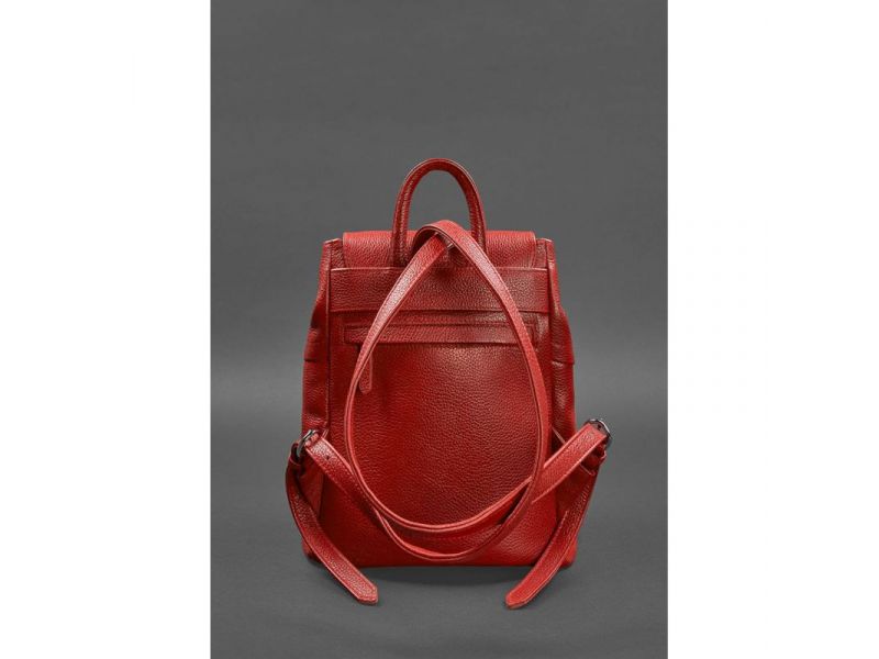 Кожаный женский рюкзак Олсен красный, фото 4
