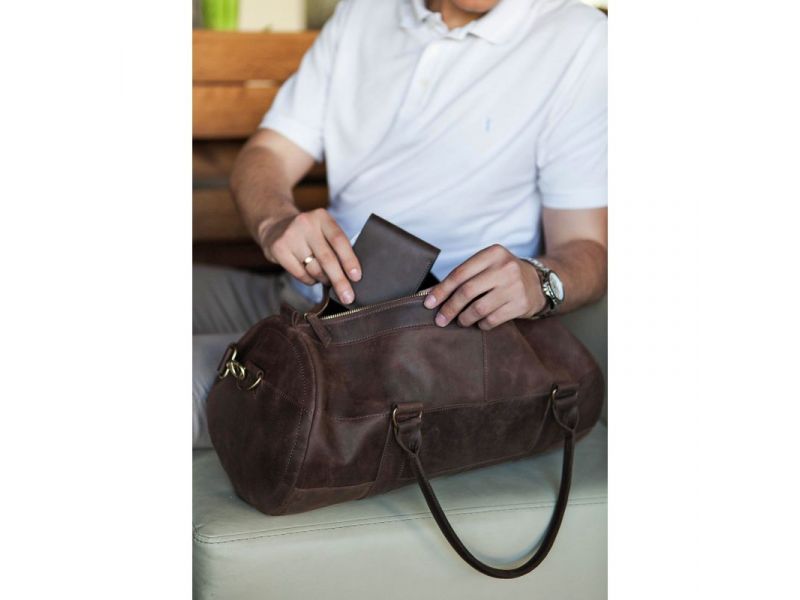 Кожаная сумка Harper  темно-коричневый Crazy Horse, фото 7