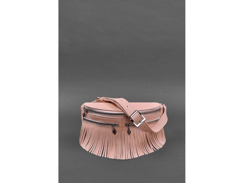Кожаная женская сумка на пояс Spirit розовая, фото 3