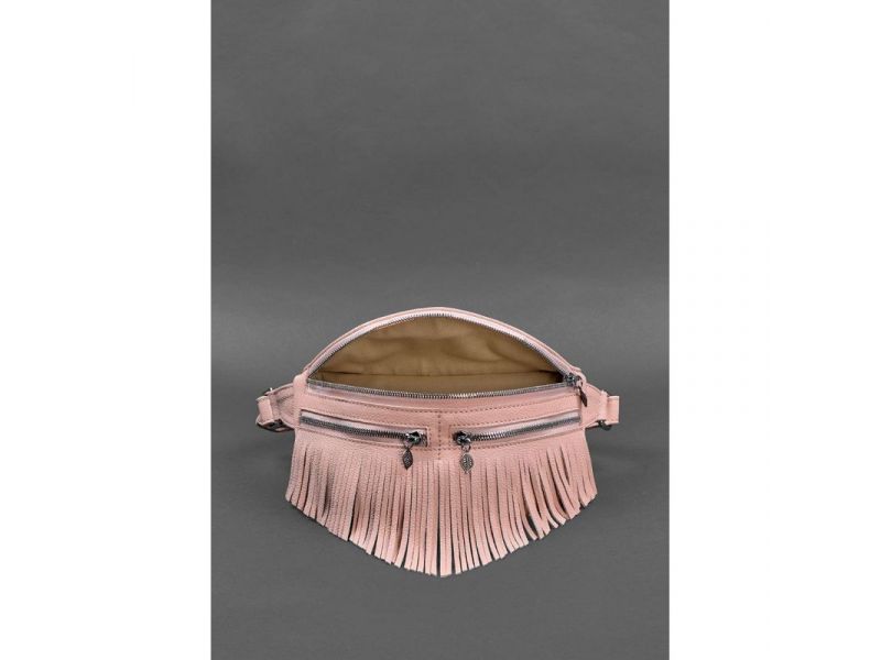 Кожаная женская сумка на пояс Spirit розовая, фото 6