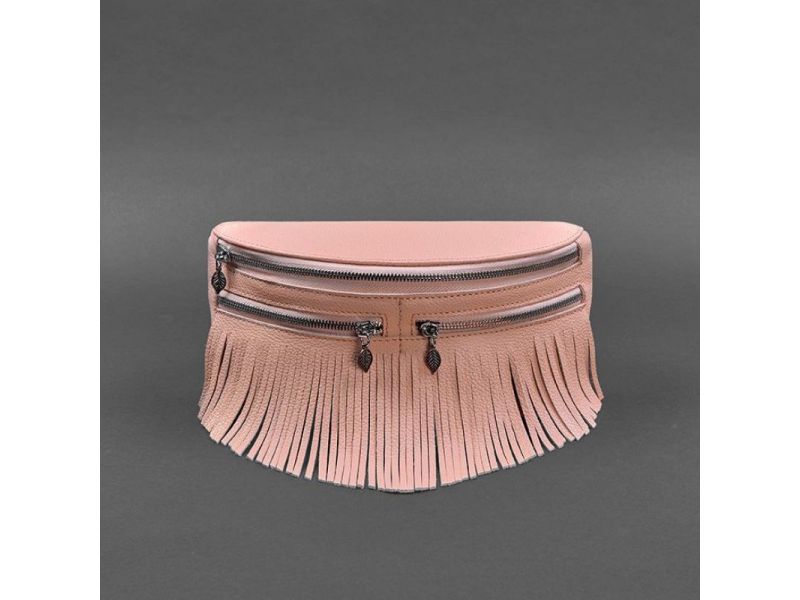 Кожаная женская сумка на пояс Spirit розовая, фото 10