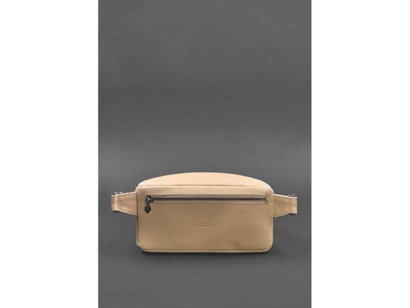 Кожаная женская сумка на пояс Spirit светло-бежевая, фото 5