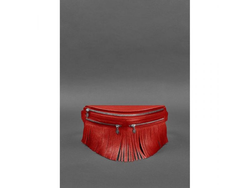 Кожаная женская сумка на пояс Spirit красная, фото 2