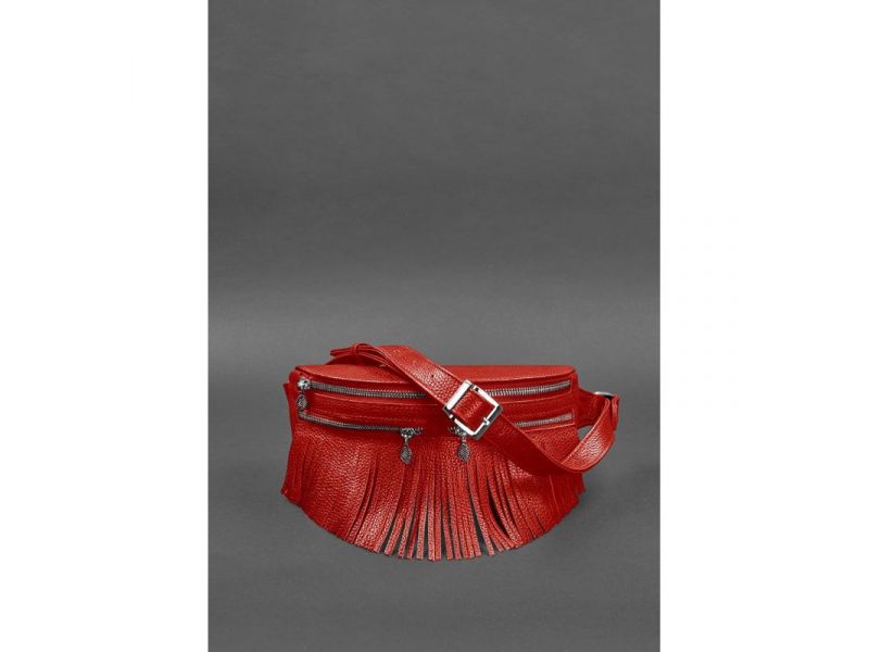 Кожаная женская сумка на пояс Spirit красная, фото 3