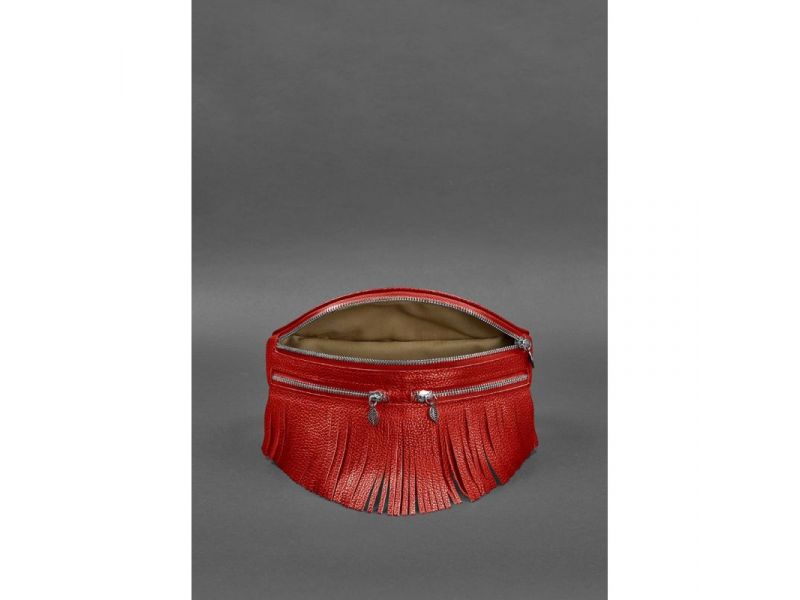 Кожаная женская сумка на пояс Spirit красная, фото 6