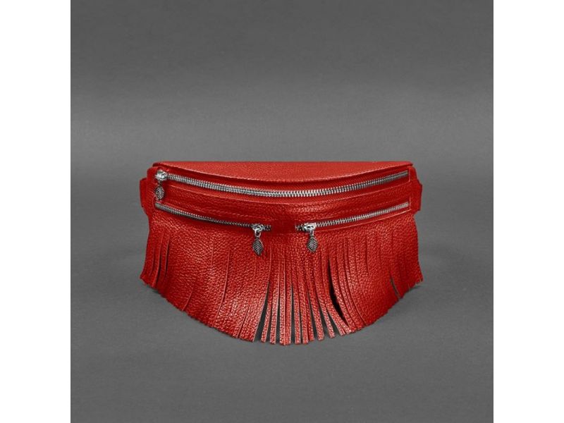 Кожаная женская сумка на пояс Spirit красная, фото 10