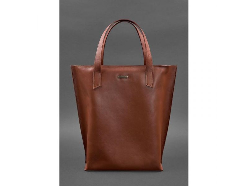 Кожаная женская сумка шоппер D.D. светло-коричневая, фото 2