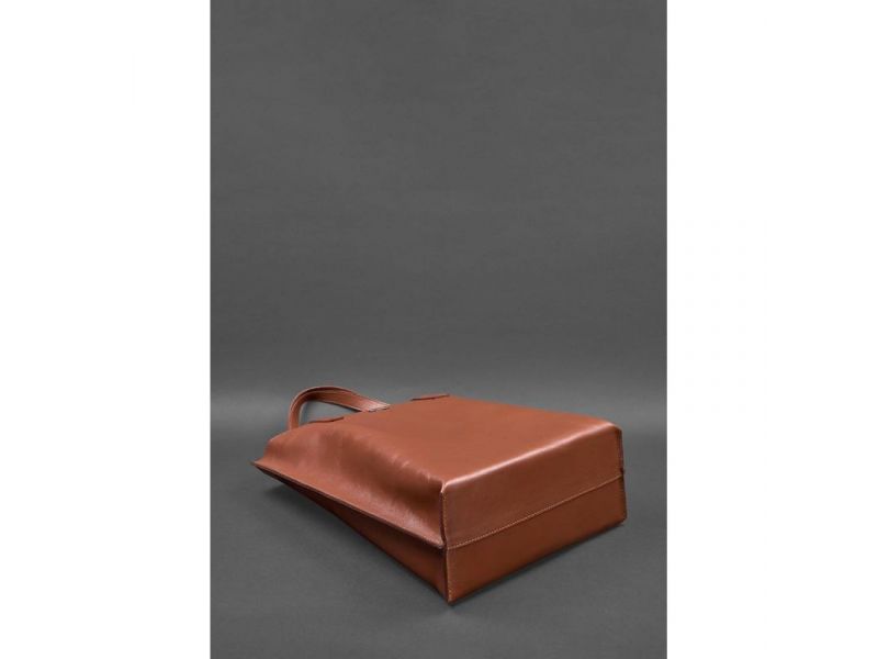 Кожаная женская сумка шоппер D.D. светло-коричневая, фото 5