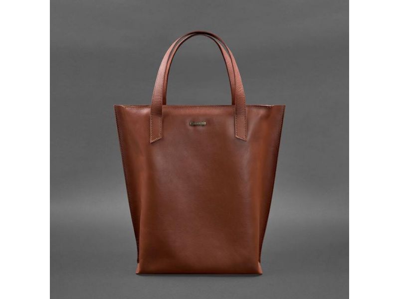 Кожаная женская сумка шоппер D.D. светло-коричневая, фото 10