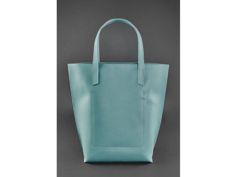 Кожаная женская сумка шоппер D.D. Бирюзовая, фото 2