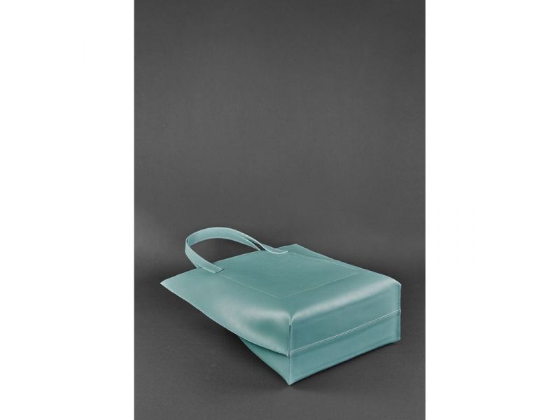 Кожаная женская сумка шоппер D.D. Бирюзовая, фото 4