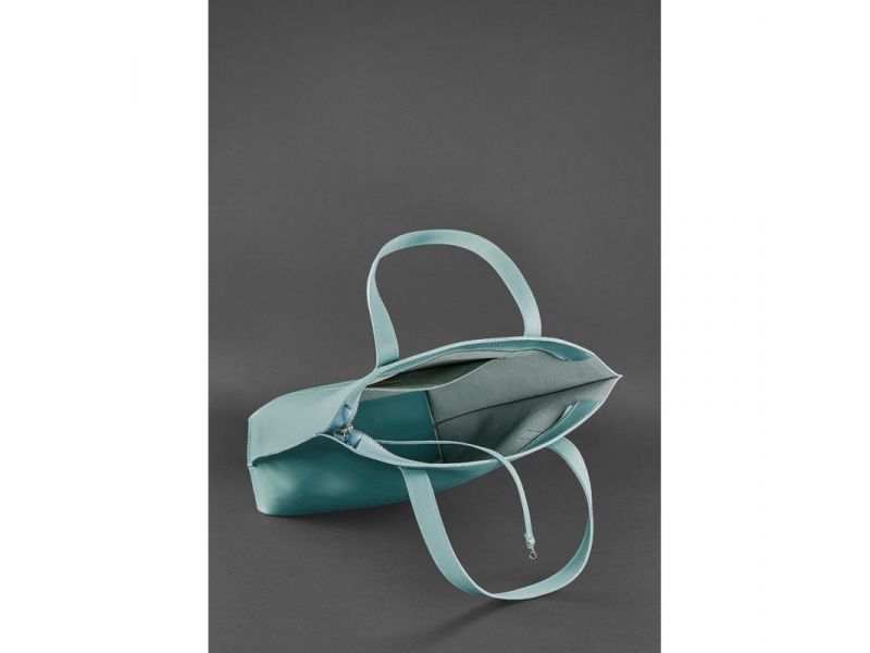 Кожаная женская сумка шоппер D.D. Бирюзовая, фото 5