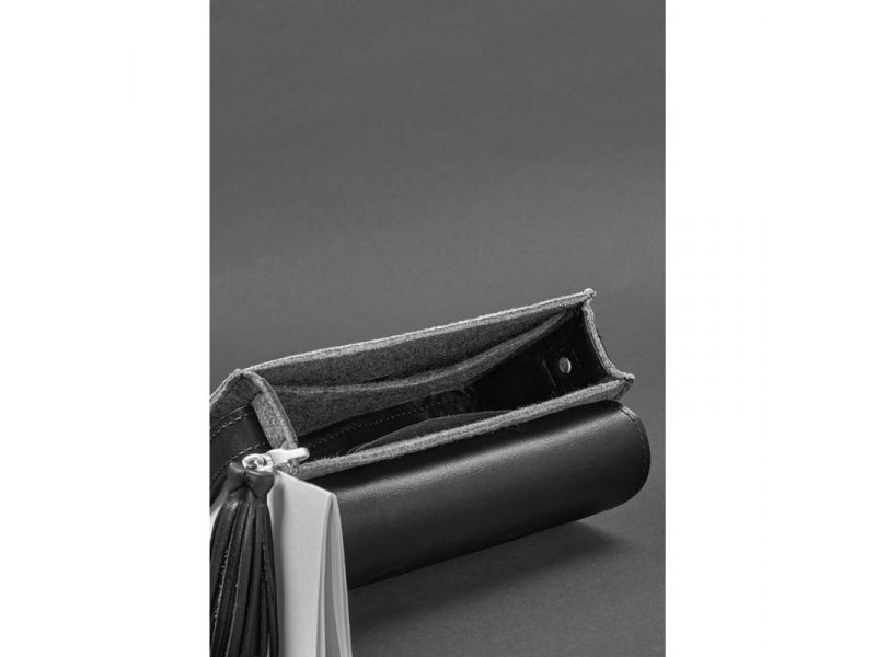 Фетровая женская бохо-сумка Лилу с кожаными черными вставками, фото 4