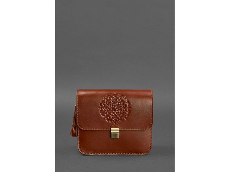 Кожаная женская бохо-сумка Лилу светло-коричневая, фото 2