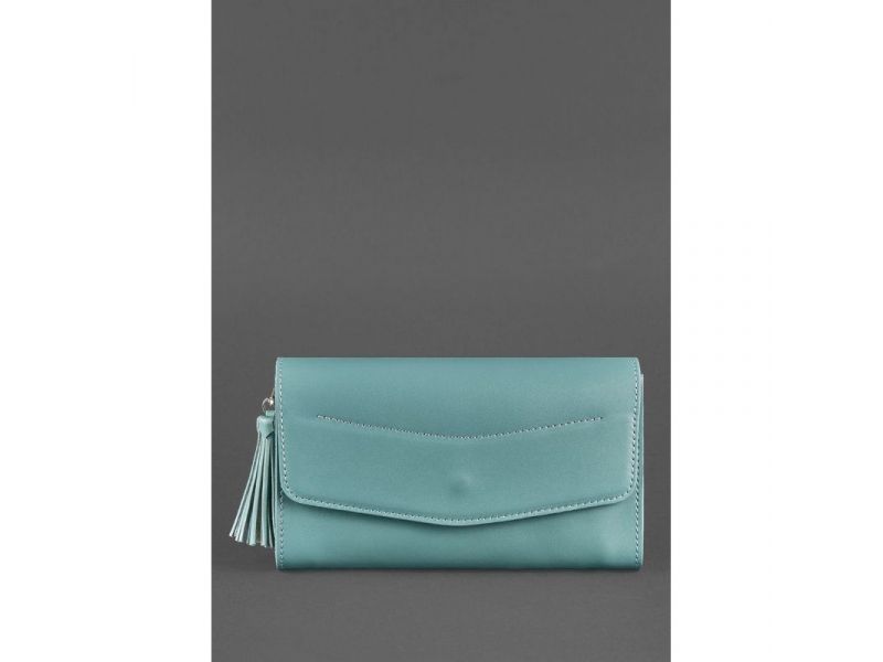 Кожаная женская сумка Элис бирюзовая, фото 2