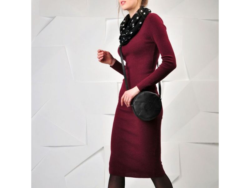 Женская кожаная сумка Бон-Бон черная Crazy Horse, фото 7