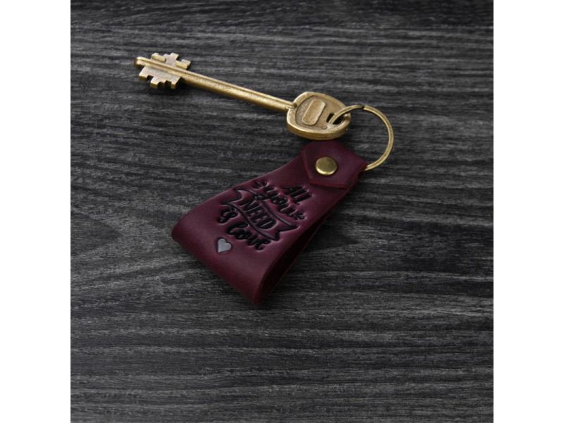 Кожаный брелок All you need is love, фото 3