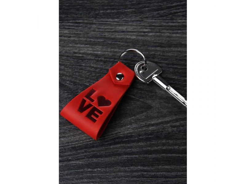 Кожаный брелок LOVE, фото 1