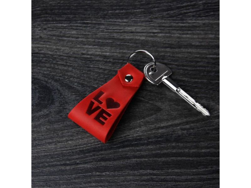 Кожаный брелок LOVE, фото 4