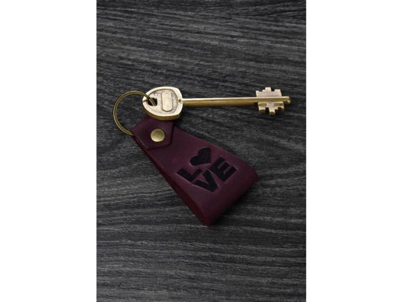 Кожаный брелок LOVE, фото 2