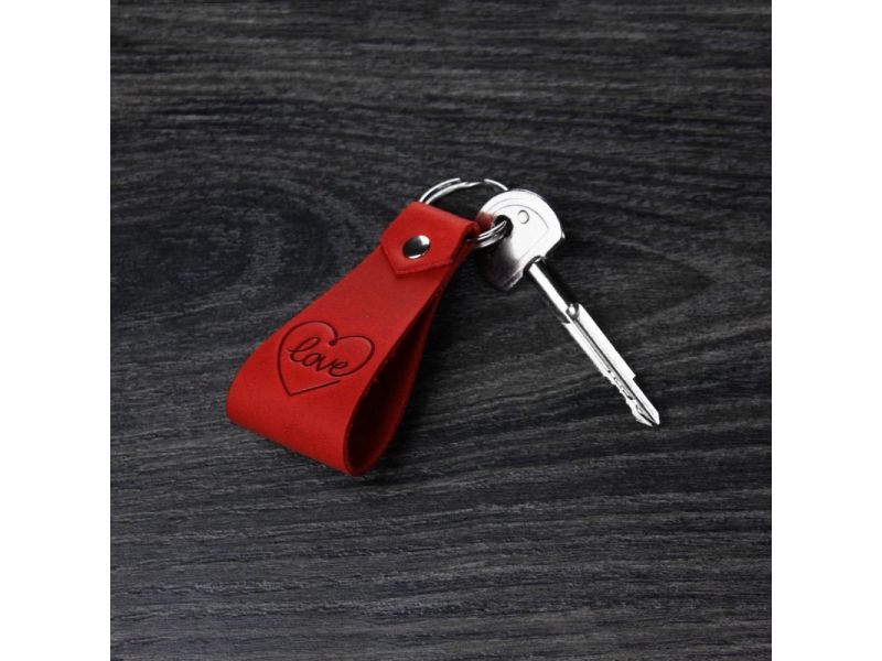 Кожаный брелок Loving heart, фото 4
