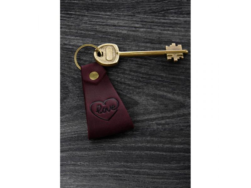Кожаный брелок Loving heart, фото 2