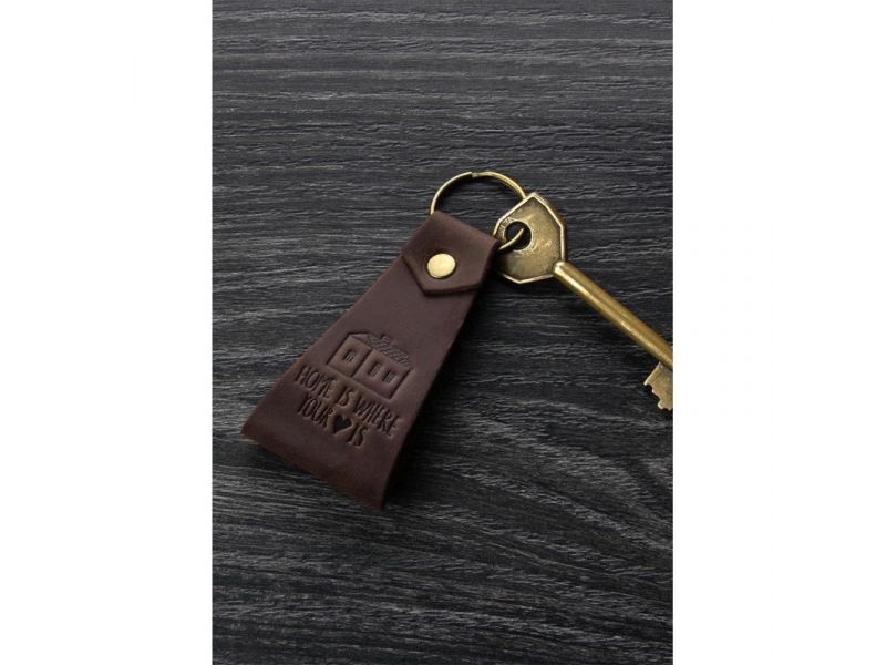 Кожаный брелок Home is where your heart is, фото 2