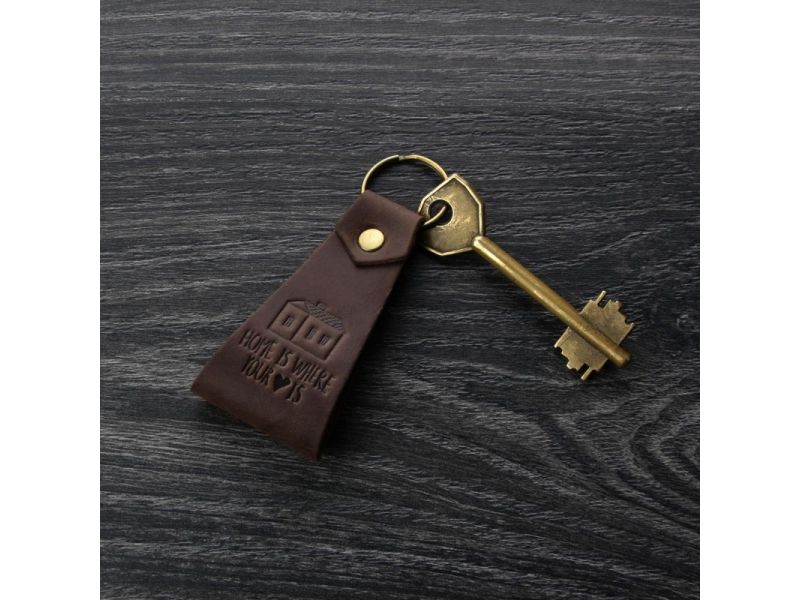 Кожаный брелок Home is where your heart is, фото 4